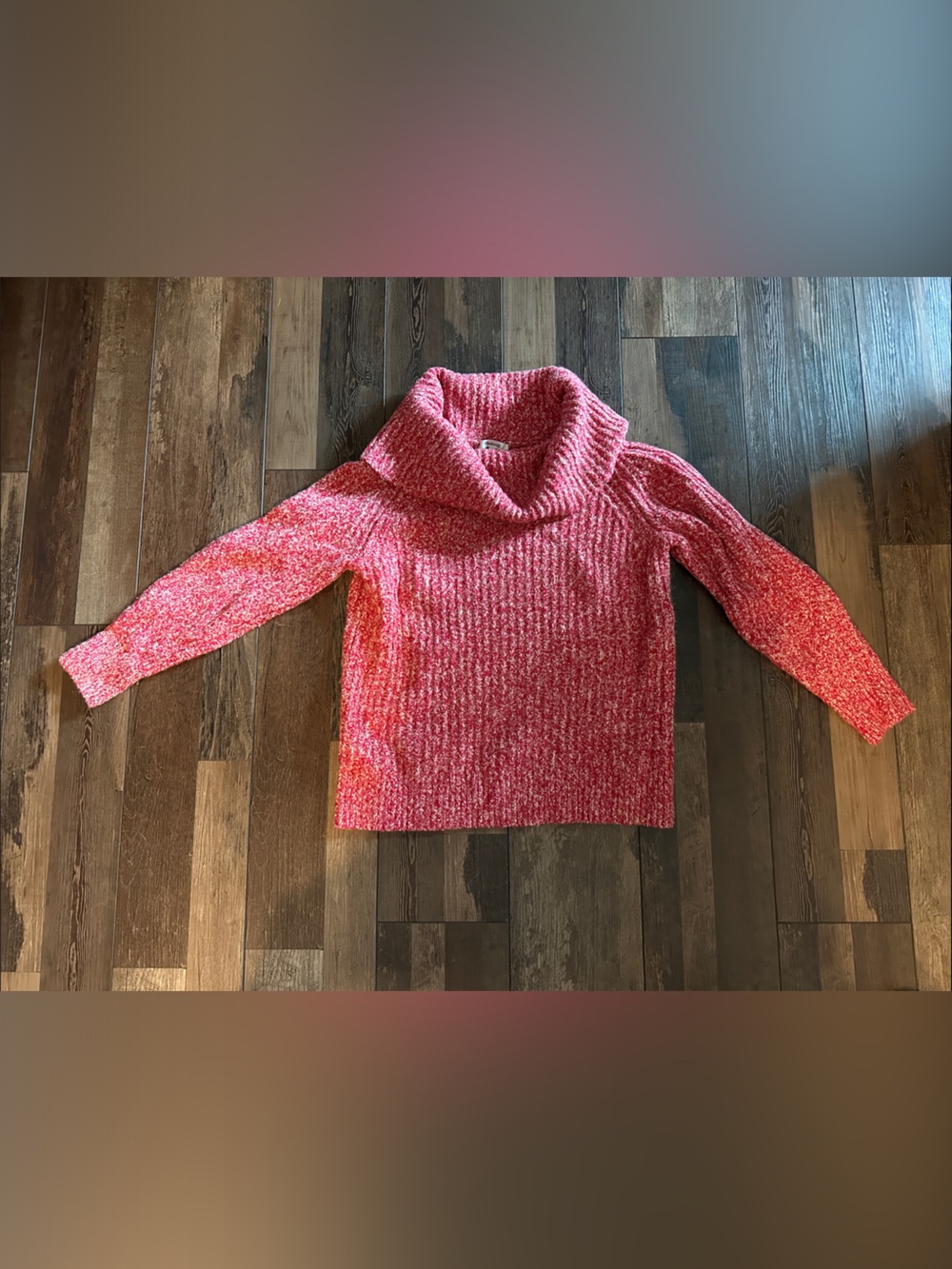 Madewell Red Marled Cowl Sweater